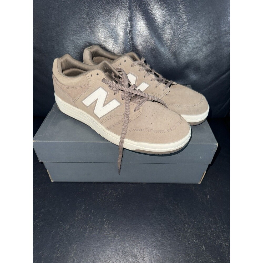 New Balance 480 Men’s Low Top Suede Lace Up Sneakers Mushroom/Sea Salt Men’s 12